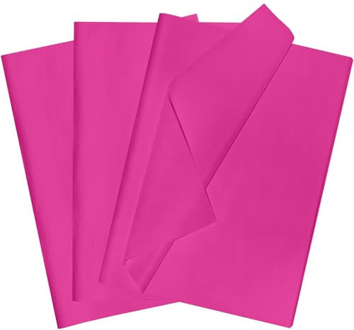 POPOYU 60 Blatt Seidenpapier Geschenkpapier Rosa-rosa,35x50cm Seidenpapier Verpackungsmaterial Papier Tissue Paper Packseide für Weihnachten Rosarotes Seidenpapier Geschenkpapier Füller DIY Basteln