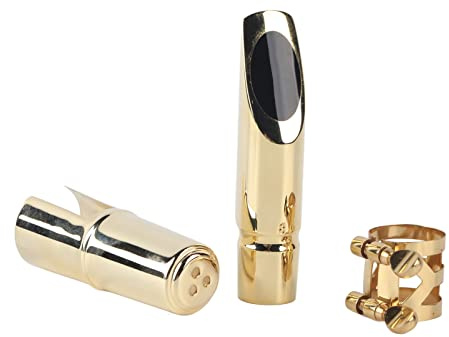 MUNEFE Altsaxofonmunstycke, Altsaxofonmunstycke i metall, Saxofonmunstycke med kepsdynor för saxofonspelare