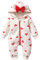 Happy Cherry Baby Mädchen Jungen Liebe Herzen Strampler mit Kapuze Langarm Liebe Herz Drucken Body Jumpsuit Baby Valentinstag Strampler Bekleidungsset 3-6 Monate