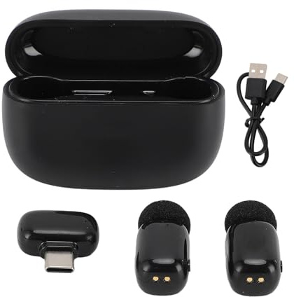 Focket Microphone Lavalier sans Fil pour Téléphone pour Android, Type C, Son Clair, Suppression du Bruit, Portable, Plug-Play, Clip sur Micro Revers pour Chant, Interview,