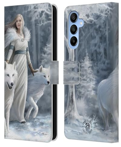Head Case Designs Offizielle Anne Stokes Winter Hüter Wölfe Leder-Wallet-Hülle Kompatibel mit Samsung Galaxy A16 5G