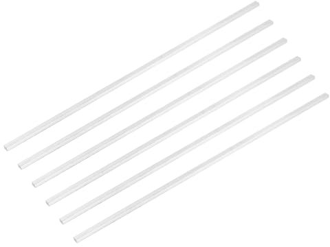 QUARKZMAN 6 Pcs Barra Plana Cuadrada de Aluminio, 5/32 (4mm) de Grosor x 15/64 (6mm) de Ancho x 12 (305mm) de Largo 6061 Placa de Aluminio Sólida Nuevo Stock de Molino Plateado