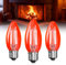 Bonlux 4W E27 Red Light Bulb, C35 ES LED Candle Bulb - 40W Equivalent Red Bulb, Clear Glass Fireglow Bulb Non-dimmable for Fireplaces, Christmas, Halloween, Sleep, Table Lamp - 3Pack