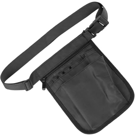 MOLUCKFU Verstellbare Pflege Bauchtasche mit Mehreren Fächern Vielseitiger Nurses Waist Bag Organizer für Flexibel als Schulter oder Hüfttasche in Schwarz