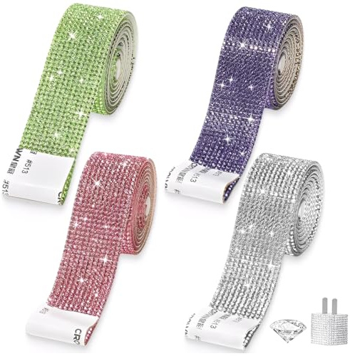 OIXEYA Strass Termoadesivi Per Tessuti, Brillantini Adesivi, Strass Adesivi, Strass Per Scarpe, Nastro Adesivo Decorativo,Passamaneria Gioiello