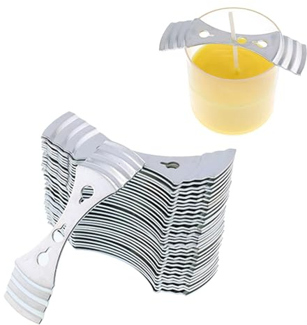 20 Stück Dochthalter Für Kerzen,3-Löcher Kerzendocht Halter Aus Edelstahl,Docht Zentriervorrichtung,Kerzenkern-Zentriervorrichtung,Metall Kerzendocht Kerzenkernhalter,Für DIY Kerzenherstellun (Silber)