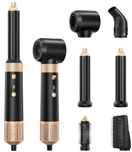 Sendowtek 6 in 1 Hairstyler, Multi Airbrush Haarstyler Set 950W | 3 Temp, mit Lockenstab, Warmluftbürste, Haartrockner, Stylingdüse. Airbrush Haarstyler für Locken,Volumen, Glätten, Trocknen.