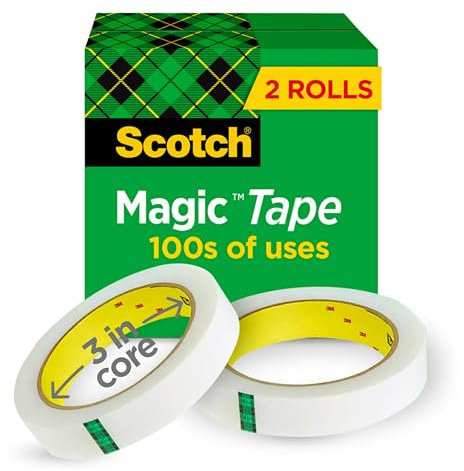 Scotch Magic Tape 2 Rollen Zahlreiche Anwendungen unsichtbar konstruiert für Reparatur 3/4 x 2592 Zoll Box (810-2P34-72)