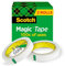 Scotch Magic Tape 2 Rollen Zahlreiche Anwendungen unsichtbar konstruiert für Reparatur 3/4 x 2592 Zoll Box (810-2P34-72)