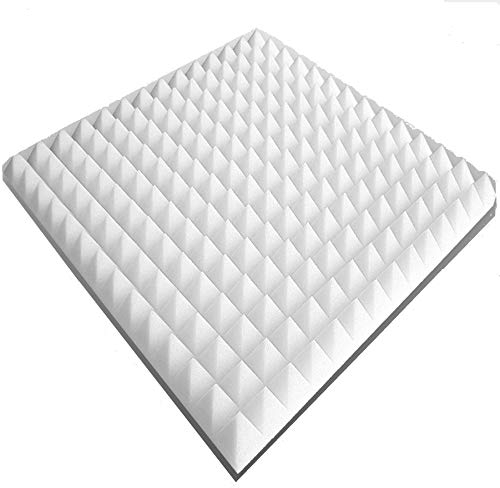 80x Pyramiden-Schaumstoff, Platten in ca. 50x50x3cm (=ca. 20 m²) in der Farbe Weiss, Pyramidenschaumstoff, Noppenschaumstoff