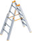 Layher 1061005 Treppenstehleiter Topic, Aluminiumleiter klappbar mit verstellbaren Holmen, Länge 1.55 m