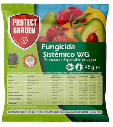 Protect Garden Fungicida sistémico Aliette WG, ideal para cesped, coníferas y cítricos. Fungicida antioidio