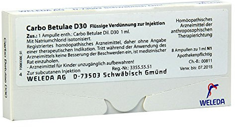 CARBO BETULAE D 30 Ampullen