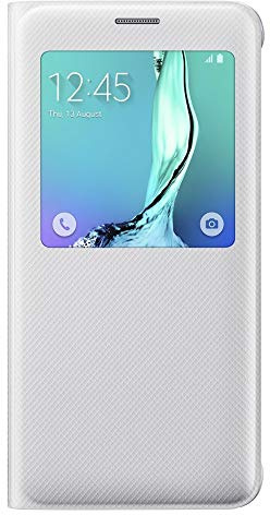 Samsung Custodia EF-CG928PSE, S View Cover S6 Edge+, Bianco