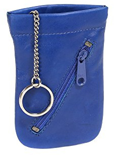 LEAS Schnappschlüsseltasche Schlüsselglocke Echt-Leder, hellblau Special Edition