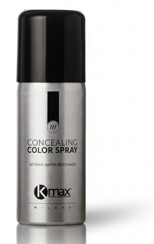 Kmax Concealing Color Spray capelli colore nero, Spray ricrescita capelli Bianchi, per diradamento uomo donna, Ritocco colore capelli facile da applicare e reresistente all’acqua - 100 ml