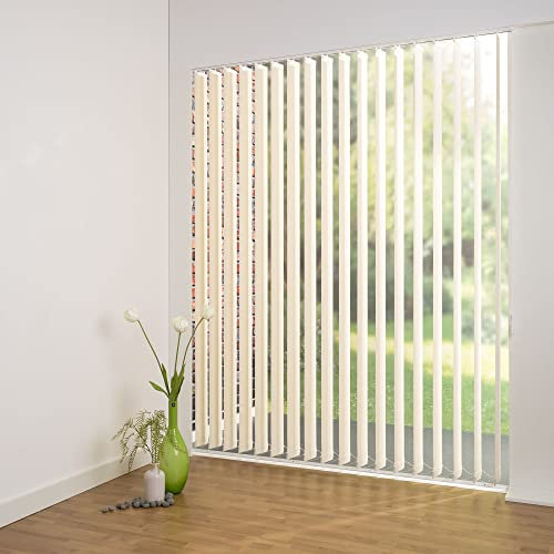ourdeco® Komplett-Vertikalanlage/Breite: 200 cm/Höhe: 250 cm/Farbe: Sand/Lamellenbreite 127 mm/in der Höhe kürzbar/Decken- oder Wandmontage/lichtdurchlässig