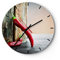 Modern Wanduhr Chili Gewürz Gemüse 40x40cm Rund Groß Wand Uhr Glas Analog Zimmeruhren Küche Büro Wohnzimmer Glasuhr Wall Clock Dekoration Design Wanddekoration Küchenuhr C3AR40x40-2264