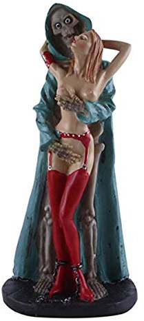 YIKOO Love Never Dies Skelett Figur Tag der Toten Statue Figur Dracula Lover Totenköpfe sexy Statuen Erwachsene Zeremonie Home Bar Dekorationen (Hug)