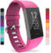 Yousave Accessories Strap Compatible with Fitbit Charge 3 / Fitbit Charge 4, Fitbit Charge 3 / Fitbit Charge 4, Replacement Sport Strap – Large – Bright Pink