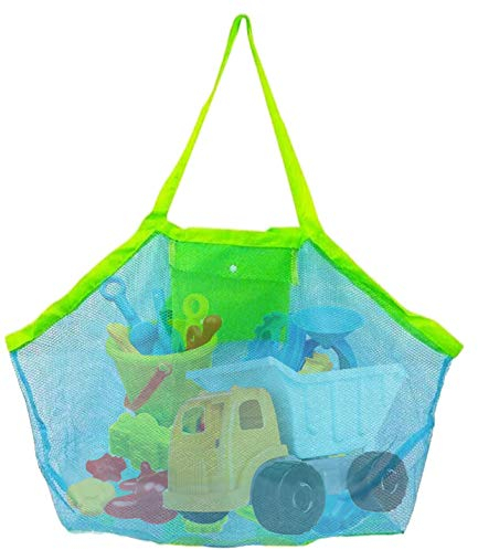 Annhao Bolsa Grande de Malla para Juguetes de Playa, Bolsa Plegable, Bolsa de Almacenamiento para Niños al Aire Libre Natación Piscina Viajes Toallas (Verde)