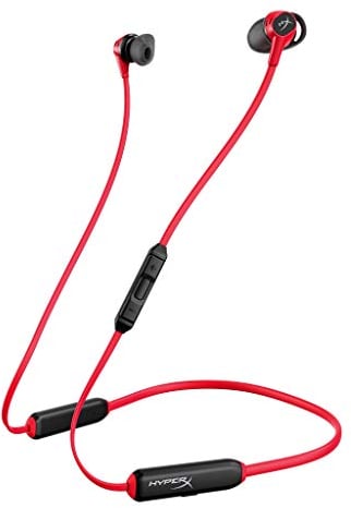 HyperX Cloud Buds Auricolari, Connessione Senza Filo Bluetooth 5.1, 3 Misure di Copriauricolari in Silicone, Microfono Integrato e Pulsante Multifunzione, Fino a 10 Ore di Autonomia, Nero/Rosso