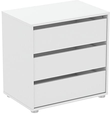 habeig Kommode BLANK weiß Flurschrank Schrank Wäscheschrank Schlafzimmer modern groß Sideboard (#741-60x40x58cm)