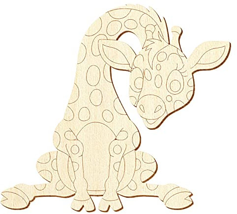 Holz Giraffe V2 - Deko Basteln 5-50cm, Pack mit:10 Stück, Höhe:22cm hoch