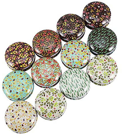 EXCEART 12 Pièces Petit Étain Peut Boîte en Métal Bougie Pots Cuisine Cartouche Bougie Conteneurs De Stockage Jarres À Biscuits en Fer Blanc avec Couvercle pour Thé Bonbons Sucre Épices