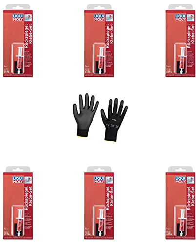 Iloda 6xOriginal Liqui Moly 1ml Rückspiegel-Klebe-Set 6194 Schutzhandschuhe