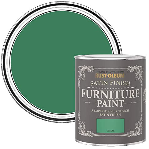 Rust-Oleum Green Furniture Paint in Satin Finish - Emerald Green Satin 750ml