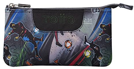 Totto - Estuche Escolar Tablero Llevar tu Material Escolar - Tres Compartimentos - Organizado Funcional y Compacto - Estampado Futbol