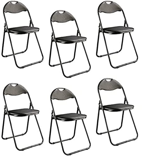 HAKU Möbel Klappstuhl 6er Set schwarz, Rücken gepolstert, Sitz gepolstert, Stahl - Maße: B 44 cm x H 80 cm x T 47 cm, Style: Modern