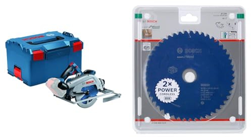 Bosch Professional Akku Handkreissäge GKS 18V-68 GC (Führungsschienen kompatibel, ohne Akkus und Ladegerät, in L-BOXX 238) + Kreissägeblatt Expert for Wood (Holz, 190 x 30 x 1,5 mm, 48 Zähne, Zubehör)