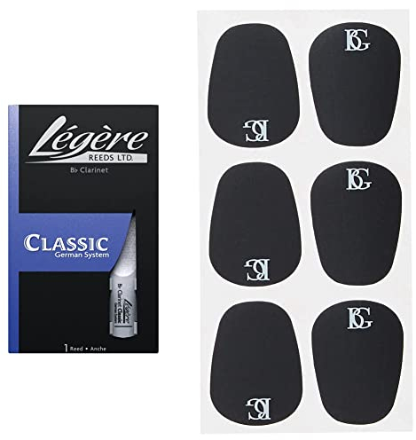 Legere Bb Clarinet GERMAN 2 & BG A10L - Bissplatte für Klarinette und Saxophon Schwarz, Groß 0,8mm (6x)