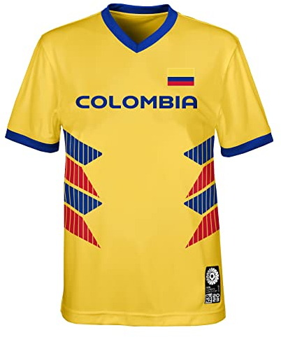 FIFA T-Shirt Unisexe Officiel 2023 pour la Coupe du Monde de Football féminin, équipe de Jeunes, Colombie (Lot de 1)