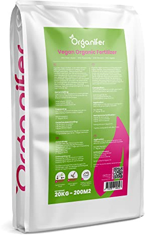 Engrais Végétalien Vegan - 20kg = 200m2 | Engrais Organique Longue Durée Pour Jardin Et Pelouse - Respectueux De L'Environnement Et Riche En Nutriments - Organifer
