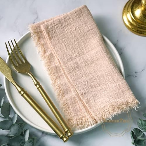 RAEF 10 Stück Stoffservietten, 42 cm, Baumwollgaze, Retro-Grat, rustikales Handtuch, Esszimmer-Tischsets, Hochzeit, Party, Leinenstoff, Tischdekoration