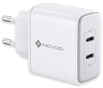 NOVOO Schnellladegerät USB C 35 W 2 Port Typ C, Schnellladegerät für iPhone 14 Pro Max 13 Pro 12 Pro Galaxy S23 Ultra Plus S22 MacBook Pro MacBook Air M1 M2 iPad Pro Air Steam Deck
