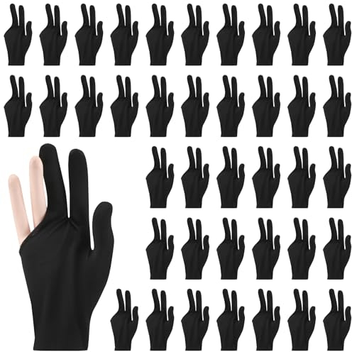 CosyCaya 50 Stück Billard Handschuhe - Universelle 3 Finger Queue Sport, Atmungsaktiver, Rutschfester Trainingshandschuh für Die