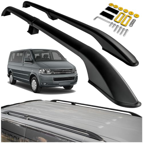CHROMEMASTER Dachreling Dachträger Kompatibel mit VW T5 Caravelle Short 2003-2015 | Zur Befestigung der Dachgepäckträger, Dachboxen oder Dachfahrradträger | Robuste Konstruktion aus Alu