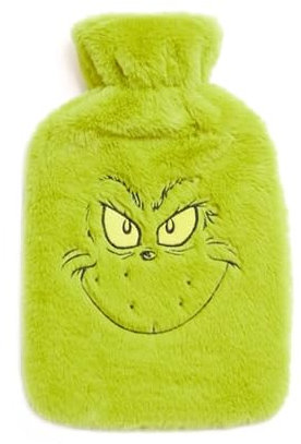 The Grinch Hot Water Bottle with Green Furry Cover: Embrace Warmth and Comfort Cosy Night Pain Relief Cold/Hot Water Bag