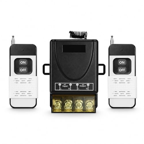 Frotlvm RF Telecomando Interruttore senza fili Relè Controller 30A AC 110V/120V/240V RF Telecomando Universale 433Mhz 220V Relè Interruttore Telecomando con 3000M Trasmettitore per Luci,Porta Garage