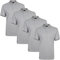 True Face Mens Tshirts Polos Pique Tipping Pocket Collar Buttoned Regular Fit Top Grey Tip - 4 Pack XXL