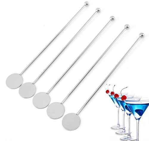 Lot de 5 touillettes à cocktail professionnelles pour boissons parfaitement superposées