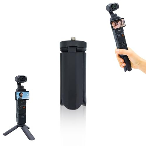 LICHIFIT Mini trípode portátil para DJI Osmo Pocket 3 cámara, soporte plegable de escritorio, soporte de mano, mango de extensión con interfaz de tornillo de 1/4 pulgadas