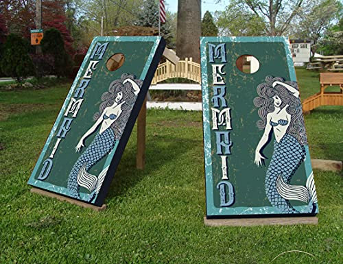 Mermaid Custom Cornhole Wraps für Bretter – Skin Decals Vinyl Wrap für Cornhole Game Board – Cornhole Boards Wraps