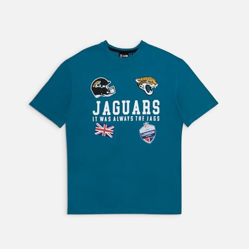 New Era Unisex NFL Games Collegiate Oversized Jacksonville Jaguars Ttw T-Shirt, Turquoise, L EU