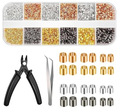 Ieron 2200PCS Crimping Beads For Jewelry Making, Crimp Tubes With Crimping Pliers Beading Supplies Jewelry Making Tools For Earring Necklace Bracelet DIY