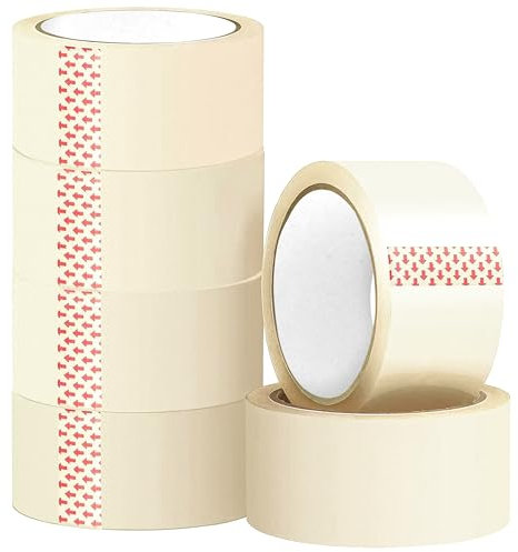K-MART Packaging Tape, Clear Tape 6 Rolls - 48mm X 66m, Secure Sticky Parcel Tape for Packing Boxes, Moving Boxes, Packing Tape Strong For Moving House